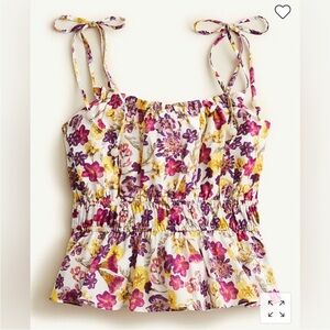 J. Crew Multicolor Floral Peplum Top